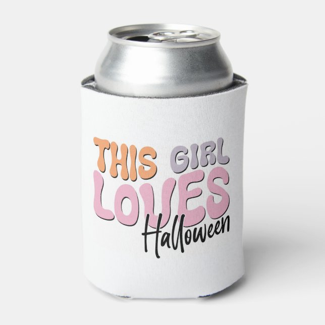 This Girl Loves Halloween Can Cooler (Can Front)