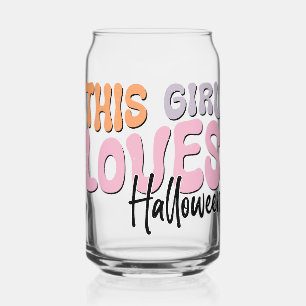 This Girl Loves Halloween Can Glass