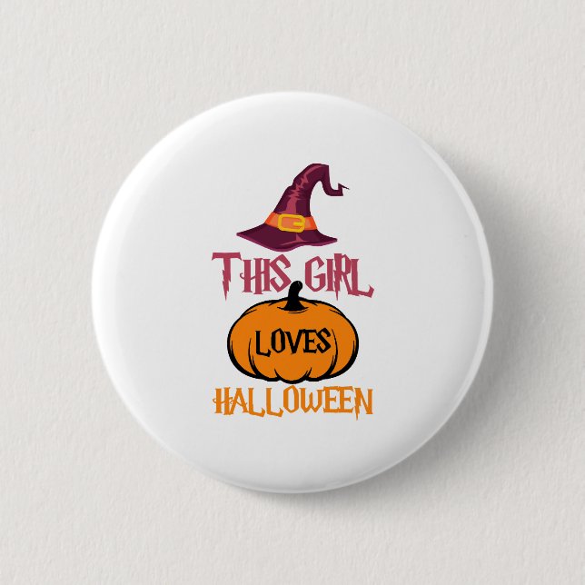 This Girl Loves Halloween - Halloween Gift 6 Cm Round Badge (Front)