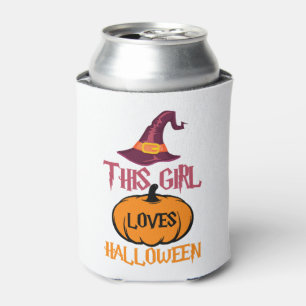 This Girl Loves Halloween - Halloween Gift Can Cooler