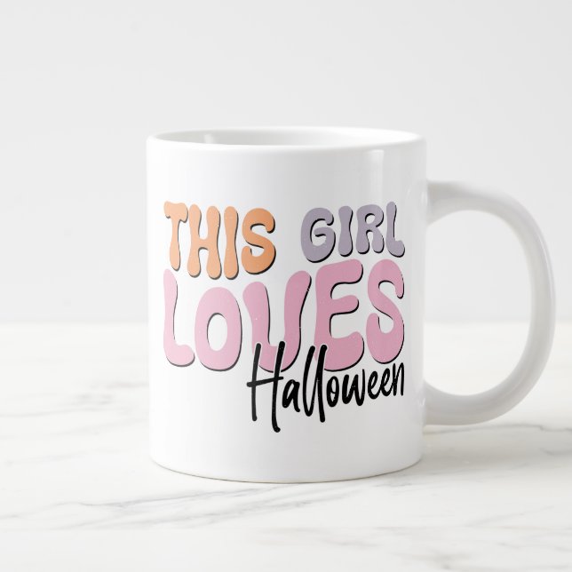 This Girl Loves Halloween Large Coffee Mug (Right)