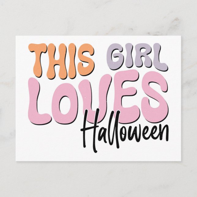 This Girl Loves Halloween Postcard (Front)