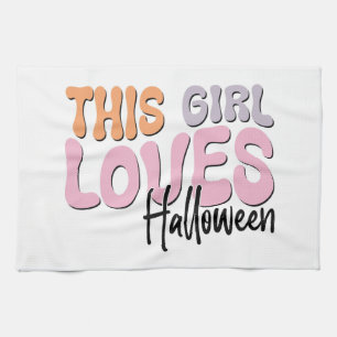 This Girl Loves Halloween Tea Towel