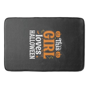 This Girl Loves Halloween Typography SVG Design_1 Bath Mat