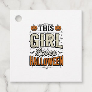 This Girl Loves Halloween Vintage Shirt Design_1 Favour Tags