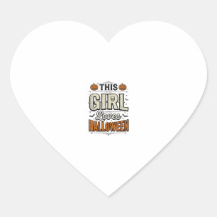 This Girl Loves Halloween Vintage Shirt Design_1 Heart Sticker