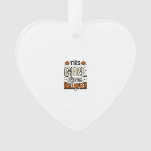 This Girl Loves Halloween Vintage Shirt Design_1 Ornament