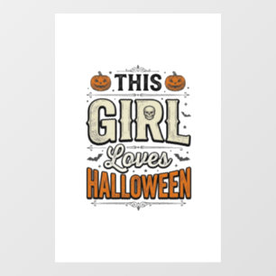 This Girl Loves Halloween Vintage Shirt Design_1 Window Cling