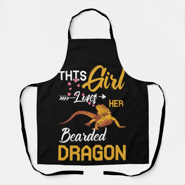 This Girl Loves Her Bearded Dragon Lizard Apron (Front)