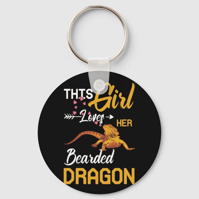 This Girl Loves Her Bearded Dragon Lizard Key Ring (Front)