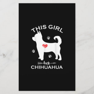 This Girl Loves Her Chihuahua Funny Puppy Dogs Luv Stationery