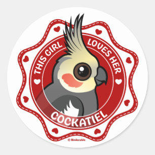 This Girl Loves Her Cockatiel Classic Round Sticker