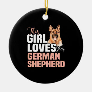 This Girl Loves Her German Shepherd Ceramic Tree Decoration