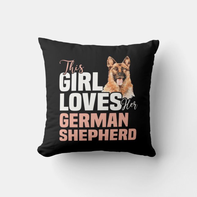 This Girl Loves Her German Shepherd Cushion (Front)