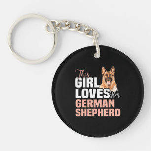 This Girl Loves Her German Shepherd Key Ring