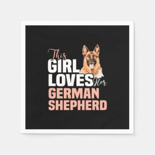 This Girl Loves Her German Shepherd Napkin