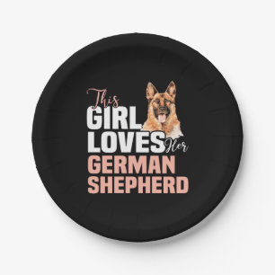 This Girl Loves Her German Shepherd Paper Plate