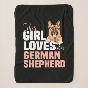 This Girl Loves Her German Shepherd Sherpa Blanket