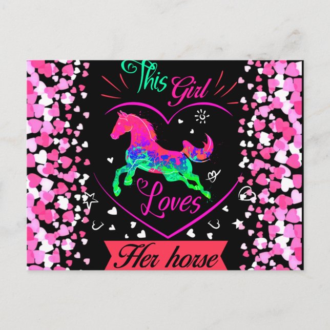 This Girl Loves Her Horse   Postcard (Front)