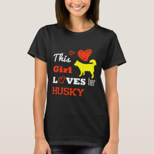 This Girl Loves Her Husky Fitted Scoop T-Shirt
