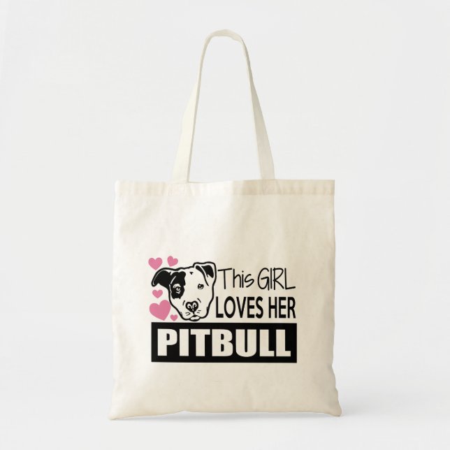 This Girl Loves Her Pitbull Tote Bag (Front)