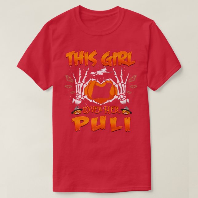 This Girl Loves Her Puli Dog Funny Halloween Costu T-Shirt (Design Front)