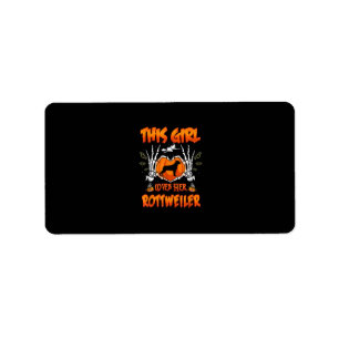 This Girl Loves Her Rottweiler Dog Halloween Label