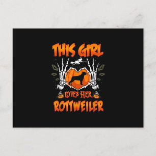This Girl Loves Her Rottweiler Dog Halloween Postcard