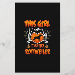 This Girl Loves Her Rottweiler Dog Halloween Stationery