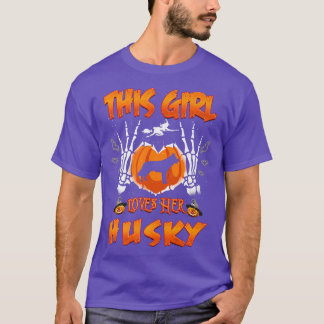 This Girl Loves Her Siberian Husky Dog Halloween C T-Shirt