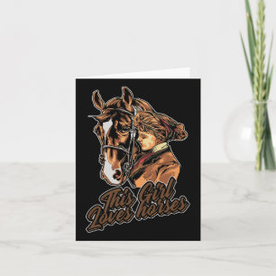 This Girl Loves Horse Equestrian Horse Riding Hors Card