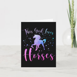 This Girl Loves Horses Equestrian Horseback Riding Card