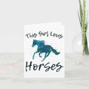 This Girl Loves Horses Equestrian Rider Horseback  Card