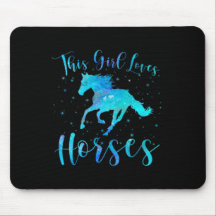 This Girl Loves Horses Equestrian Rider Teen Kid W Mouse Mat