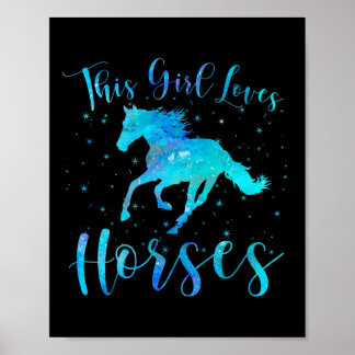 This Girl Loves Horses Equestrian Rider Teen Kid W Poster