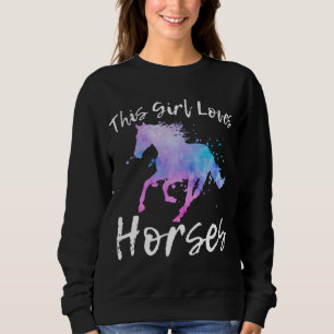THIS GIRL LOVES HORSES Equestrian Riding Teen Girl Sweatshirt