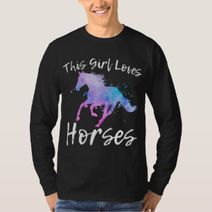 THIS GIRL LOVES HORSES Equestrian Ridingn Girl Kid T-Shirt