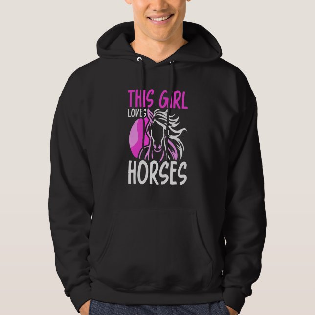 This Girl Loves Horses Mum Riding  Horse Rider Mot Hoodie (Front)