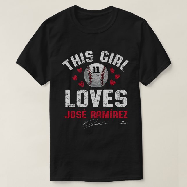 This Girl Loves Jose Ramirez Cleveland MLBPA T-Shirt (Design Front)