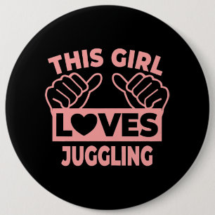 This Girl Loves Juggling Juggling Juggler 6 Cm Round Badge