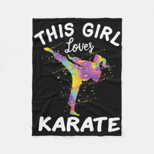 This Girl Loves Karate Fleece Blanket