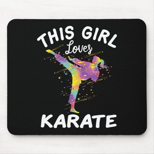 This Girl Loves Karate  Mouse Mat (Front)