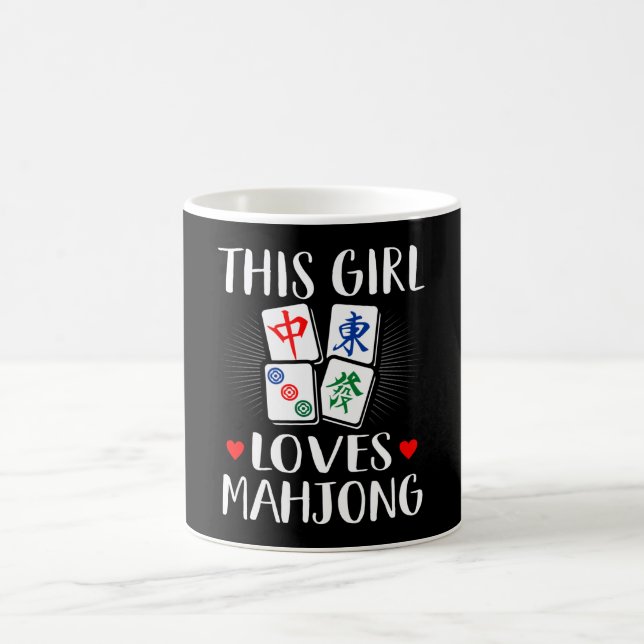 This Girl Loves Mahjong Board Games Lovers Gift Coffee Mug (Center)