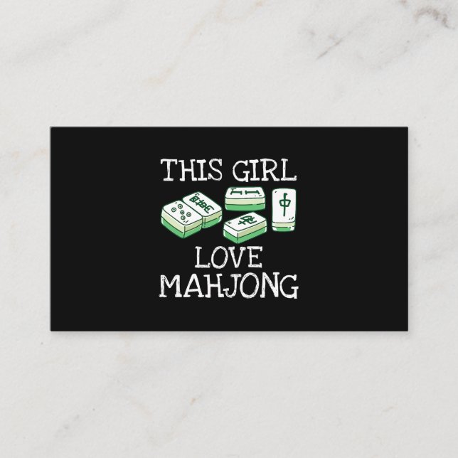This Girl Loves Mahjong Tee China Game Lover Gifts Business Card (Front)