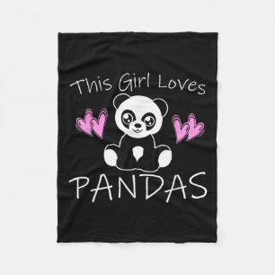 This Girl Loves Pandas Funny Panda Lover Quote Cut Fleece Blanket