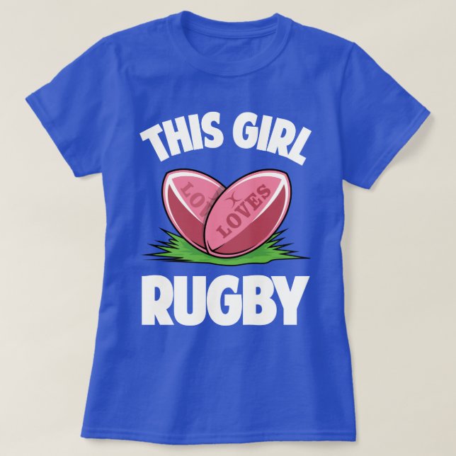 This Girl Loves Rugby Slogan Sport Humour funny T T-Shirt (Design Front)