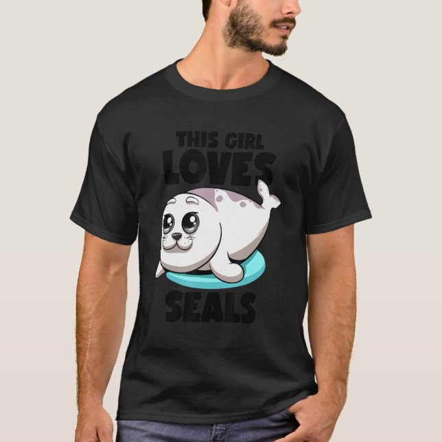This Girl Loves Seals Fat Chubby Seal Seals Sea Li T-Shirt (Front)