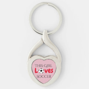 This Girl Loves Soccer - Soccer Ball   Key Ring
