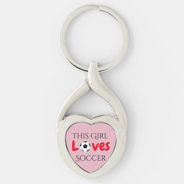 This Girl Loves Soccer - Soccer Ball   Key Ring (Front)