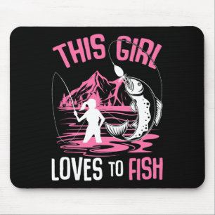 This Girl Loves To Fish Fishing Girls Mouse Mat